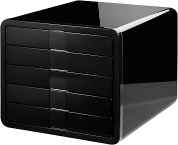 HAN iBox 5-Drawer Desktop Organizer, Black HIBDO5-BK