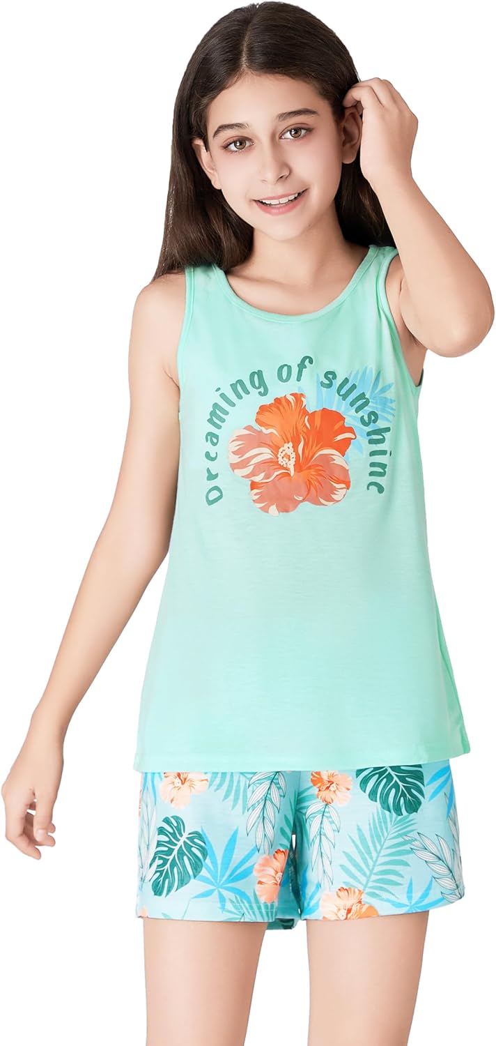 Tebbis Tween Girls Pajamas Trendy Tie Dye Spiral 2-Piece Shirt & Shorts PJ Set Jammies Size 6-18 - Image 3