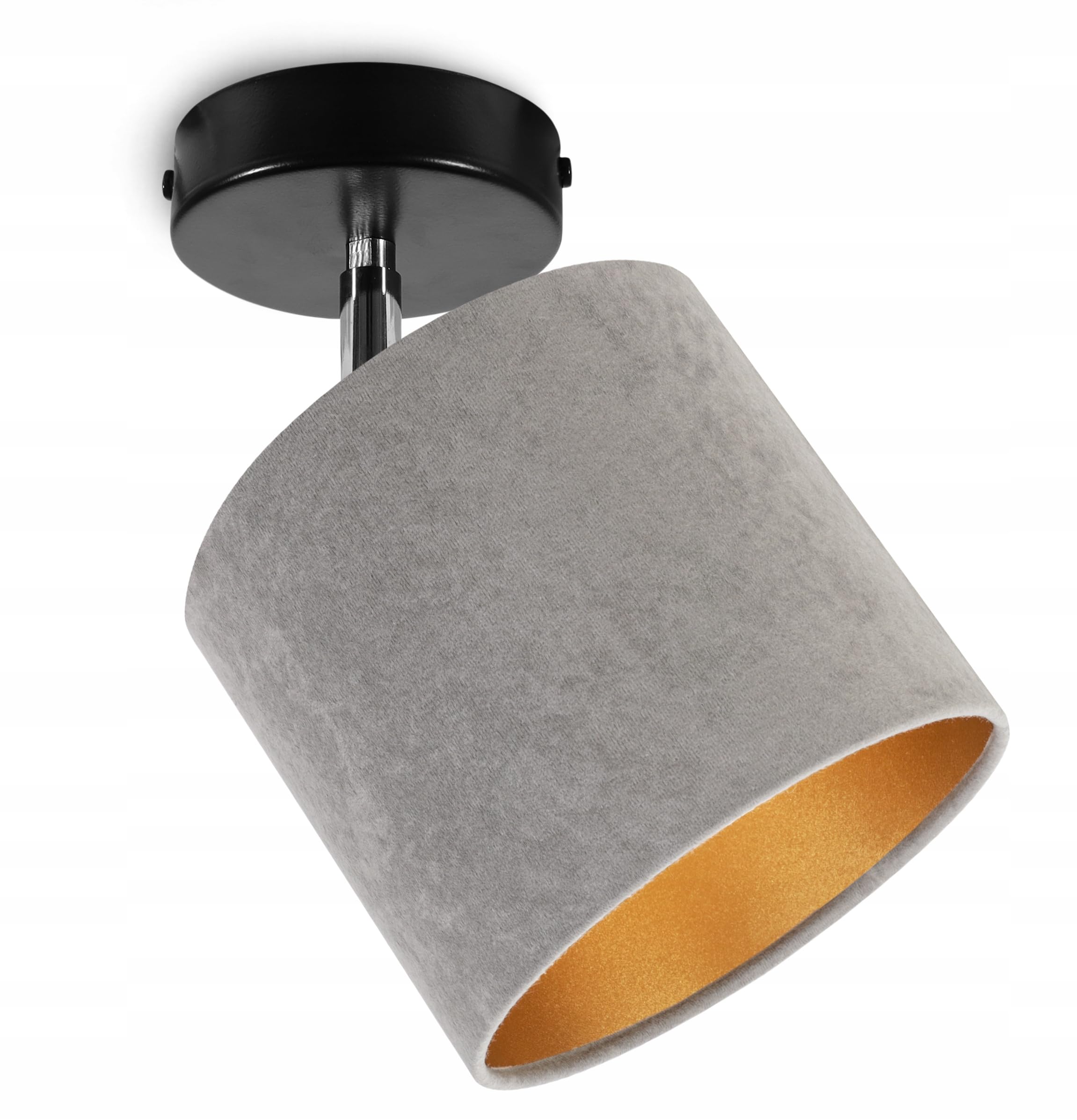 Light-Home Deckenbeleuchtung - Lampen Deckenlampen Milan Sammlung - Deckenlampe Industrial aus Metall und Stoff - Wandlampen 1-Flammig - Durchmesser 15cm - Grau mit Weiß