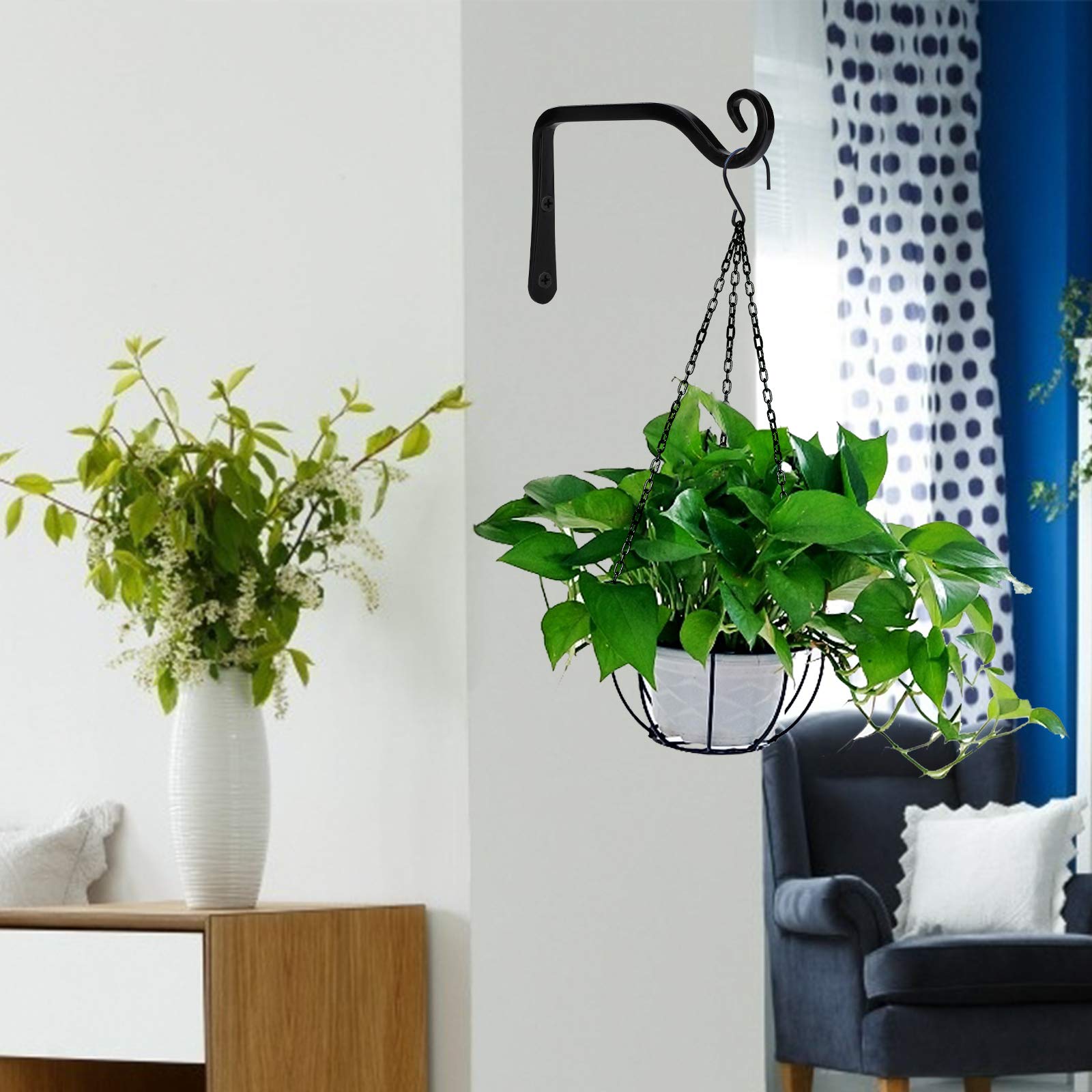 ABSDON 2pcs Vasi di Fiori da Appendere Vasi di Metallo Esterno Vaso