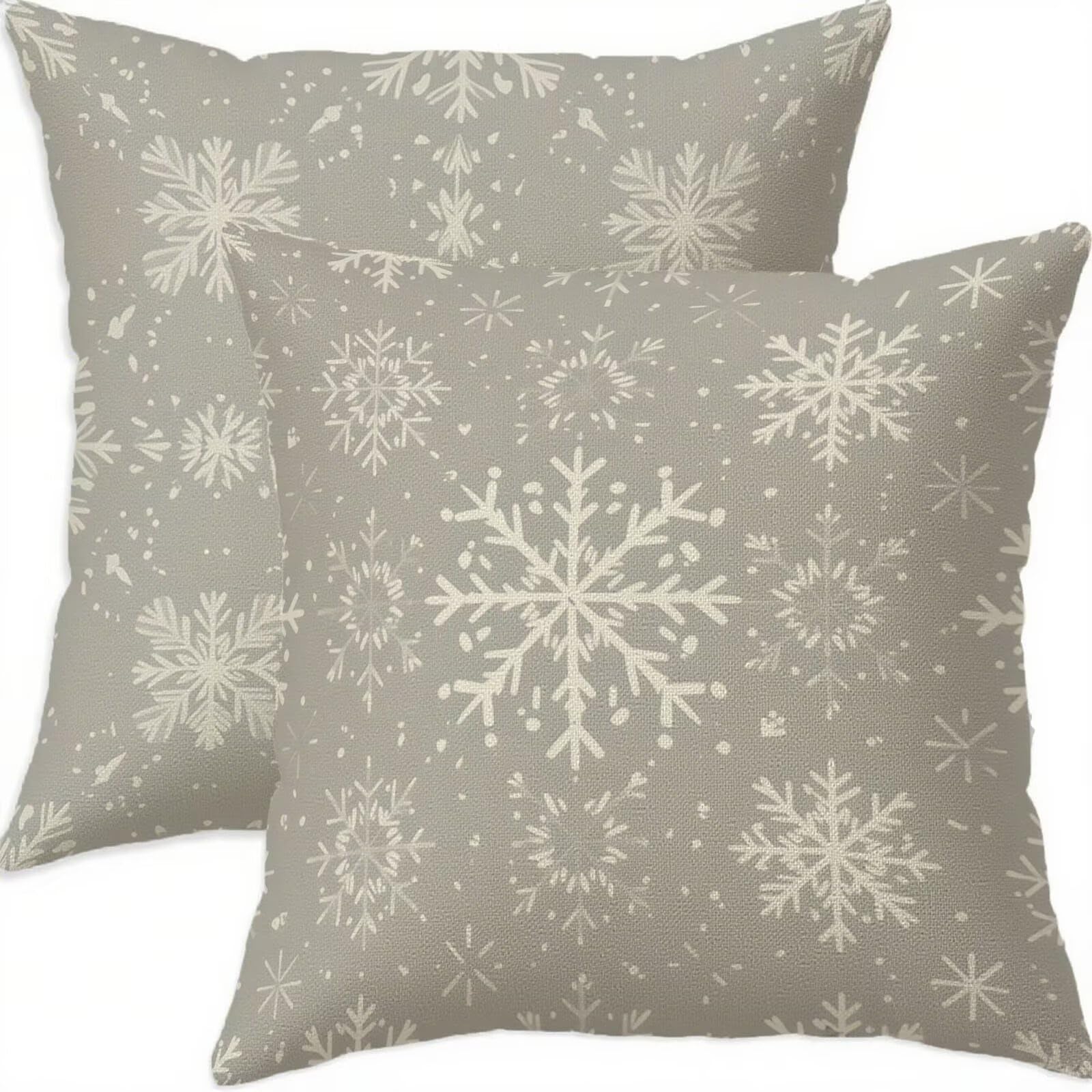 Housse coussin 80x80cm fermeture éclair invisible lin gris