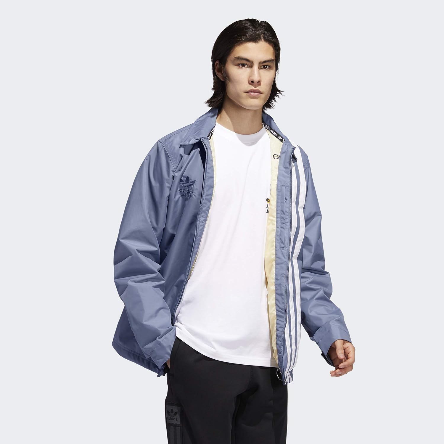 adidas Civilian Snowboard Jacket Raw Steel/Easy Yellow/White Mens Sz M