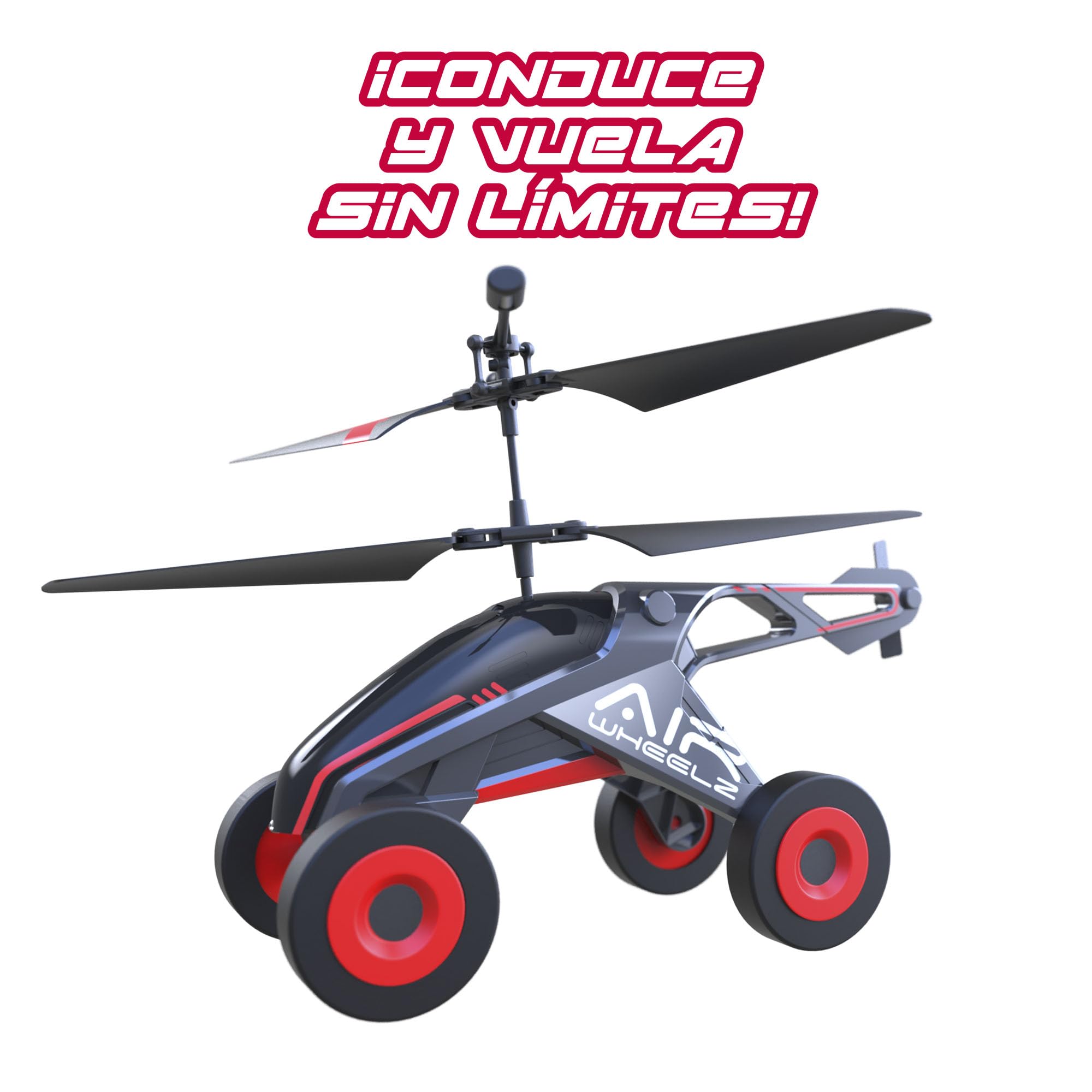 Bizak Flybotic Sky Wheels II vehículo Volador radiocontrol 2 en 1, Rueda por Tierra y despega para Volar, helicóptero con Ruedas, Producto Oficial, para niños Desde 8 años (62004569)
