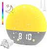 Sunrise Alarm Clock,Wake Up Light with Sunrise Sunset Simulation Dual Alarms,White Noise Machine Sleep Aid with 24 Natural Sounds, 9 Min Snooze,Type-C,FM Radio,18 Colors Night Lamp Bedside Kids Adult