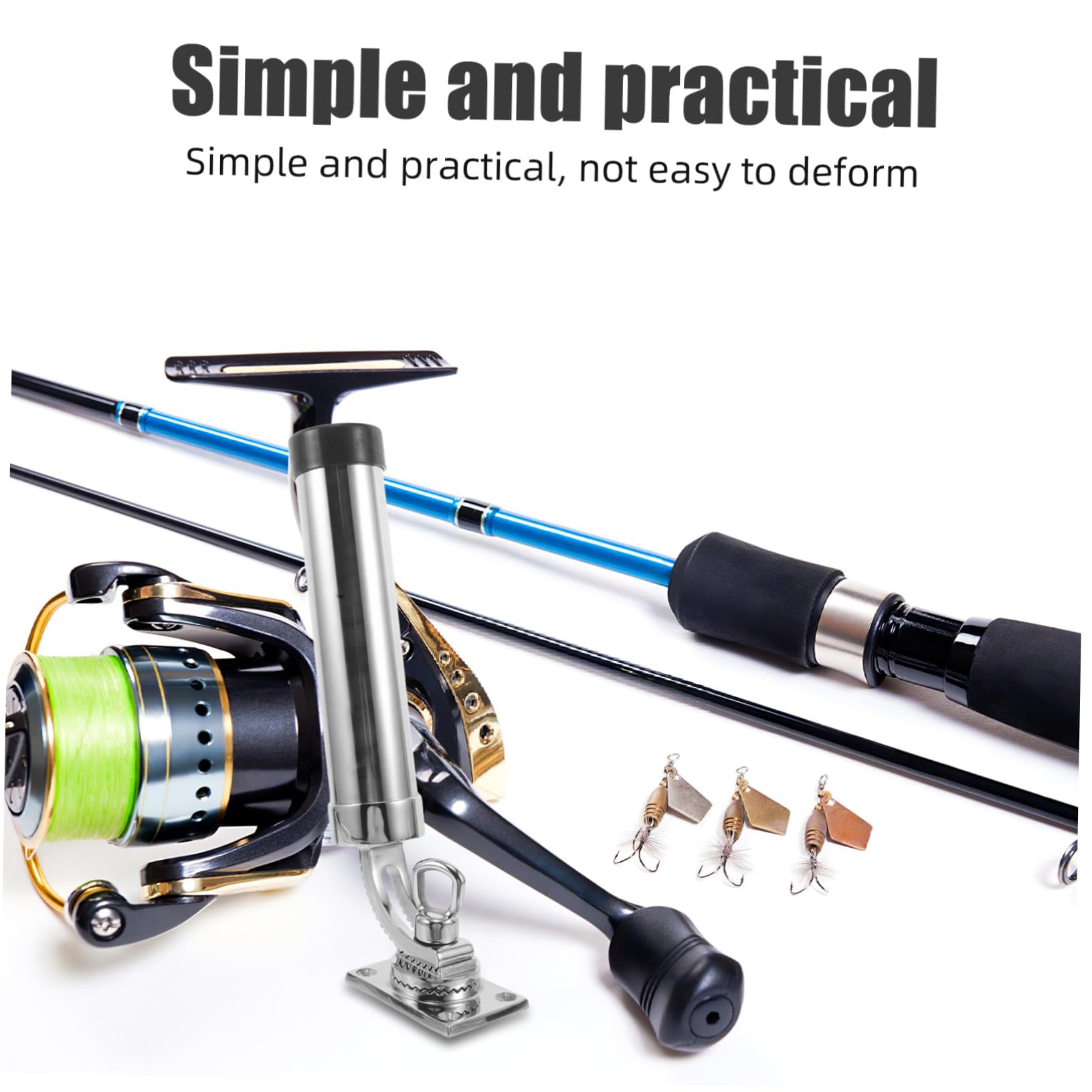 Mipcase Supporto Per Canna Da Pesca in Acciaio Marino Rotante Staffa Di Montaggio Su Ponte Per Barca Yacht e Kayak Design Stabile e Compatibile