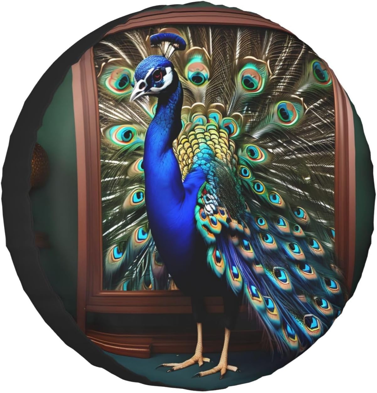 Beautiful Peacock Picture Print Tire Cover Universal Spare Wheel for Trailer Rv SUV Truck Camper Travel Accessories