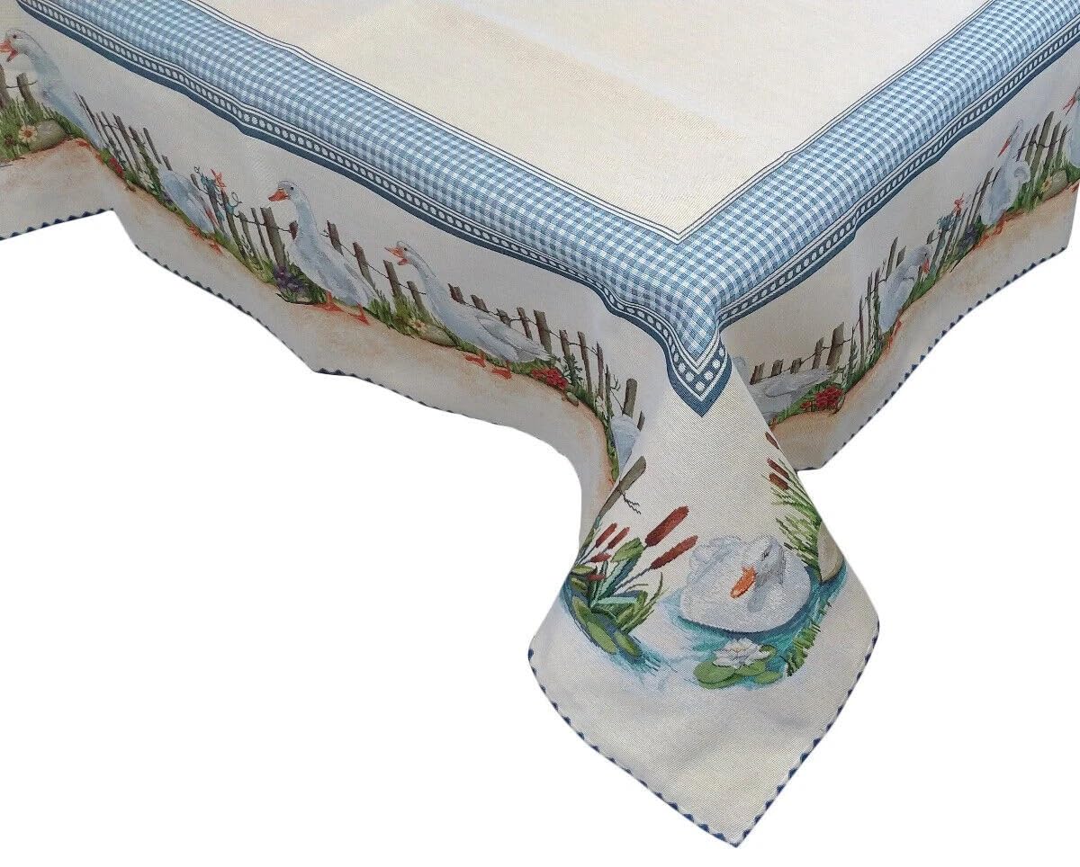 dolcecasabiancheria Copritavolo rettangolare Tovaglia Pasqua 6 e 12 posti Colomba Ovetti Pasquale (Dora, Per 6 (140 x 180 cm)