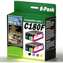 IJMC180F IJM C180f XL Ink Cartridge 408517 408518 408519 408520 Replacement for Ricoh IJM C180F Printers 8 Pack Black Cyan Magenta Yellow