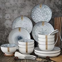 Jingdezhen Ceramics Tableware Retro Dinnerware Set of 32 Pieces Porcelain Dinner Set for Family Home Service for 6 People