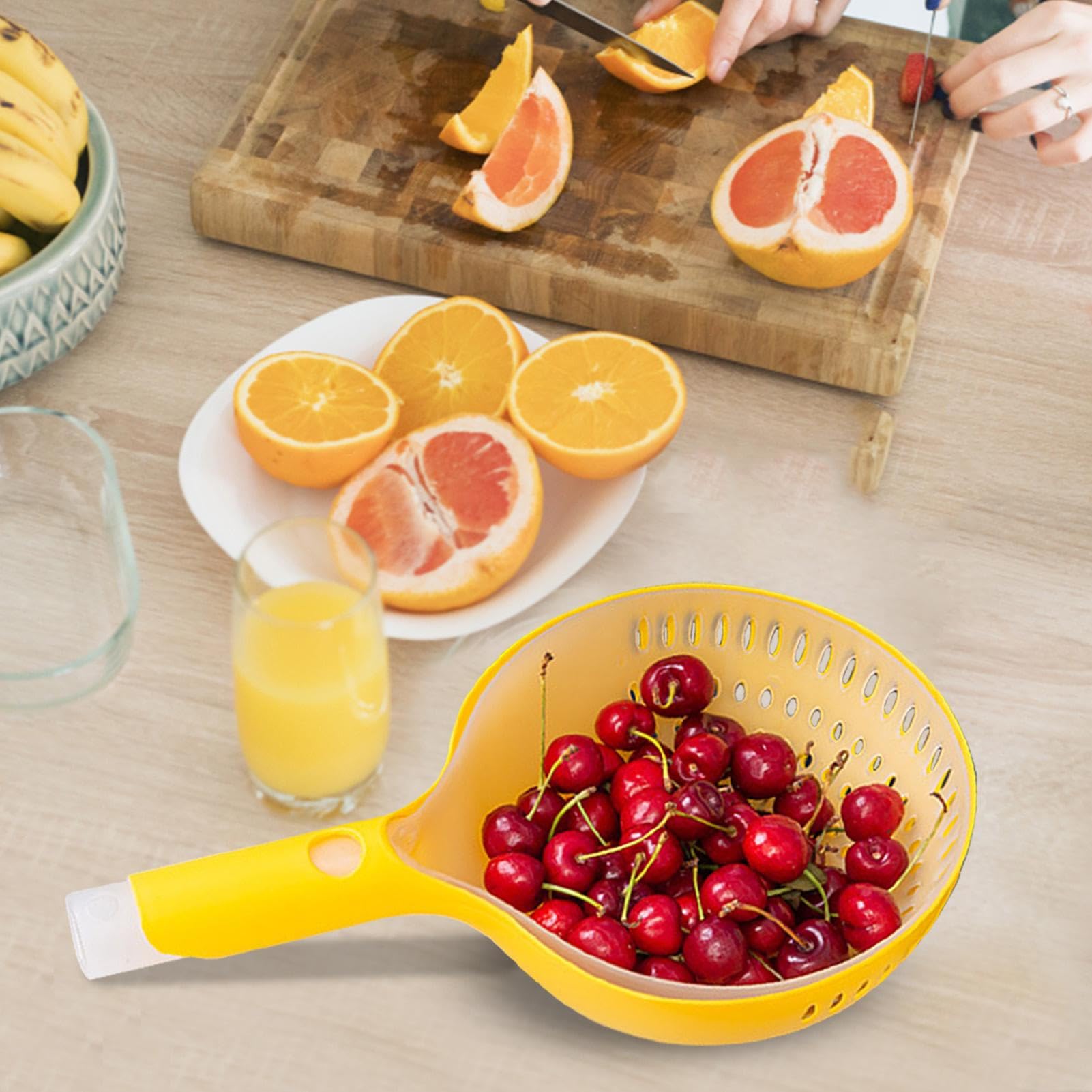 Riso ciotola di lavaggio con colino, colino per lavare riso, frutta e verdura