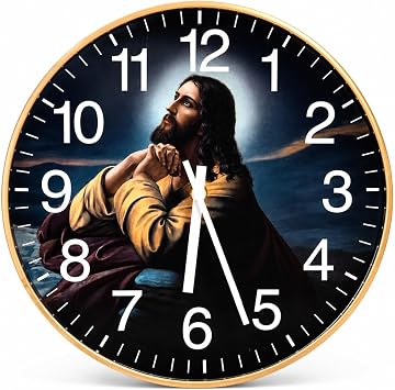 Prayer Clock 12 Wall-Mounted Religious Decor with Hourly Bible Passages Narrated by James Earl Jones