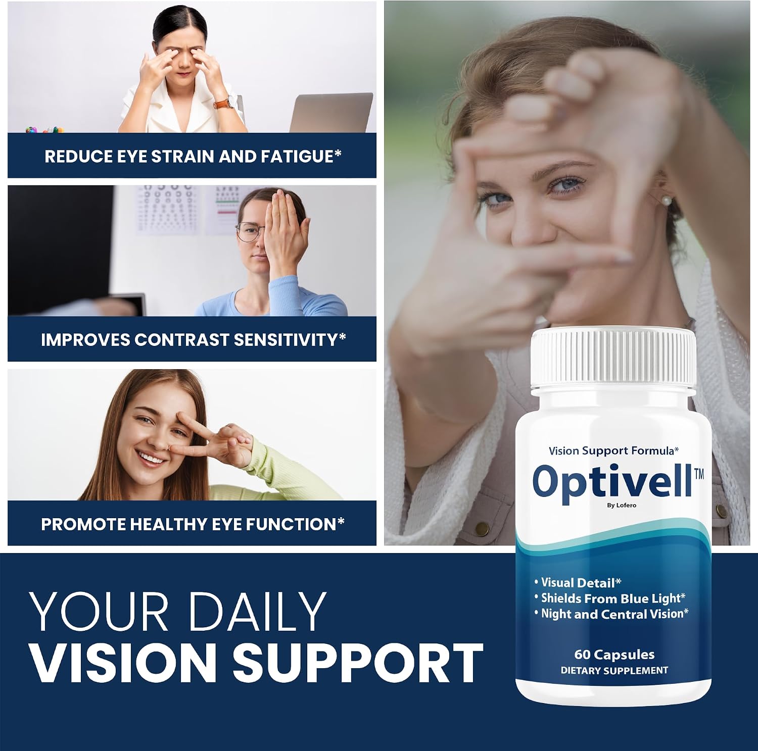 (5 Pack) Optivell Eye Capsules, Optivel Pills Vitamins Eye Care Wellness Supplement Healthy Eyesight Retina Sharper Vision, Support Formula Clear Eyes Ocular Comfort Health Visual Balance (300 ct)