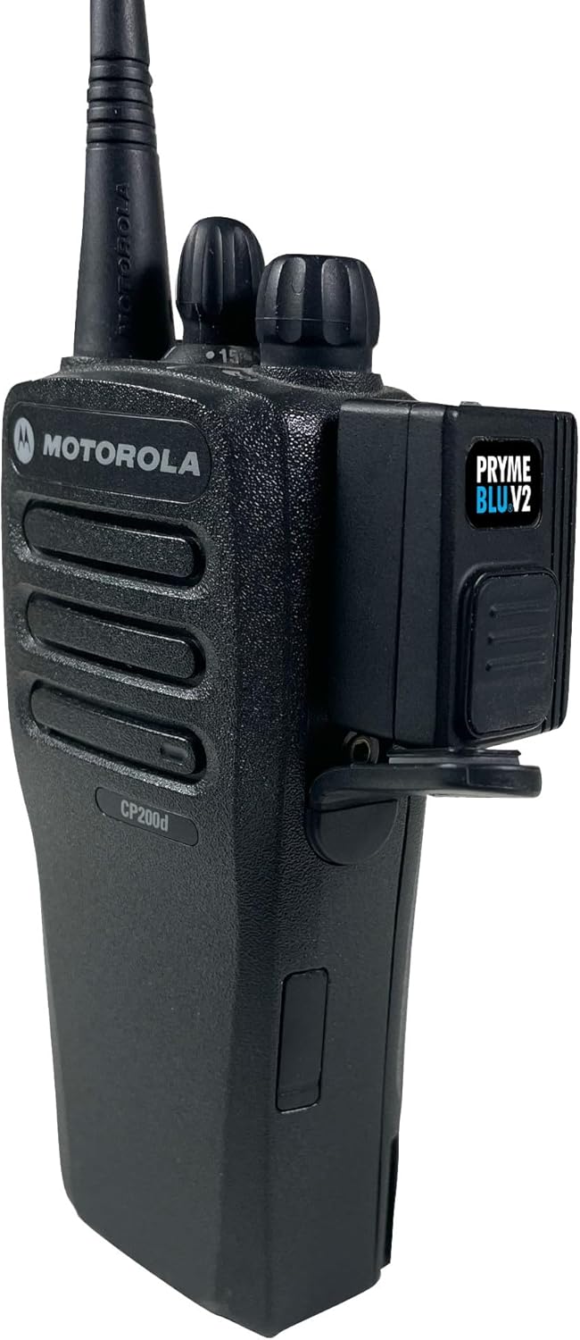 PRYMEBLU BT-503-V2 connected to a Motorola radio