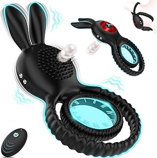 Vibrating Cock Ring Sex Toys, 4IN1 Penis Ring Male Vibrator Sex Toys for Men, 10 Vibrations Male Sex Toy Penis Vibrator, Bunny Ear C G Spot Mens Vibrator Couples Sex Toys, Mens Adult Sex Toys & Games