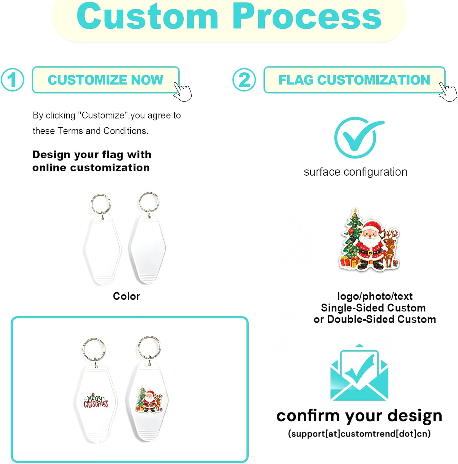 Custom Keychains Bulk with Logo - Double Sided UV Printed Plastic Keychains for Events, Gifts & Promotional Items