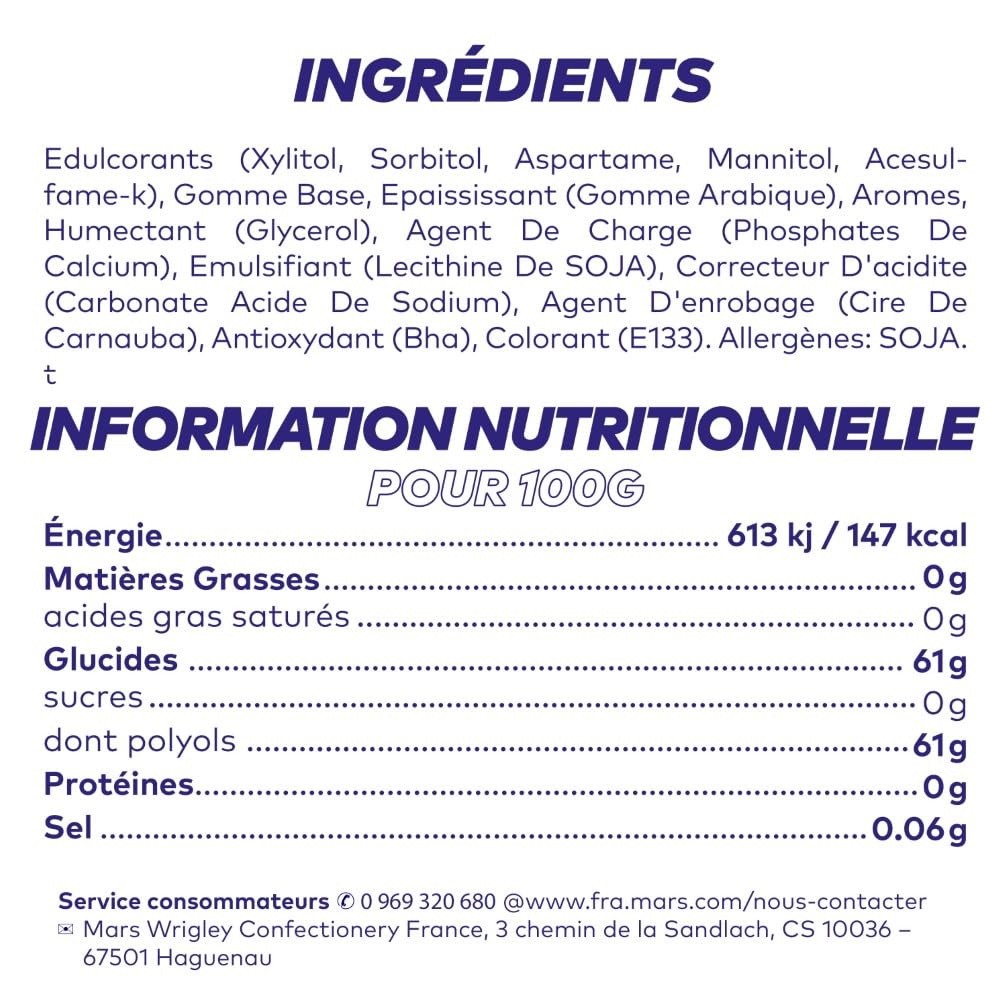 FREEDENT WHITE Chewing Gum Sans Sucre Goût Menthe Forte 5 Paquets 70g