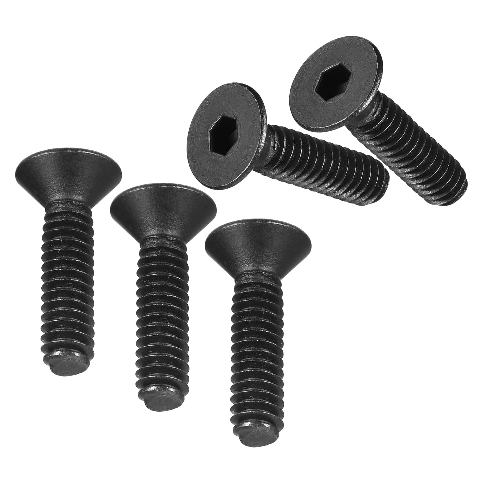 MACHSWON #6-32 x 5/8" Flat Head Socket Cap Screws 10.9 Grade Carbon Steel Countersunk Head Allen Head Bolts Fully Threaded Black Oxide Fasteners 10Pcs