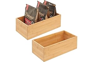 mDesign Bamboo Drawer Organizer 2 Pack