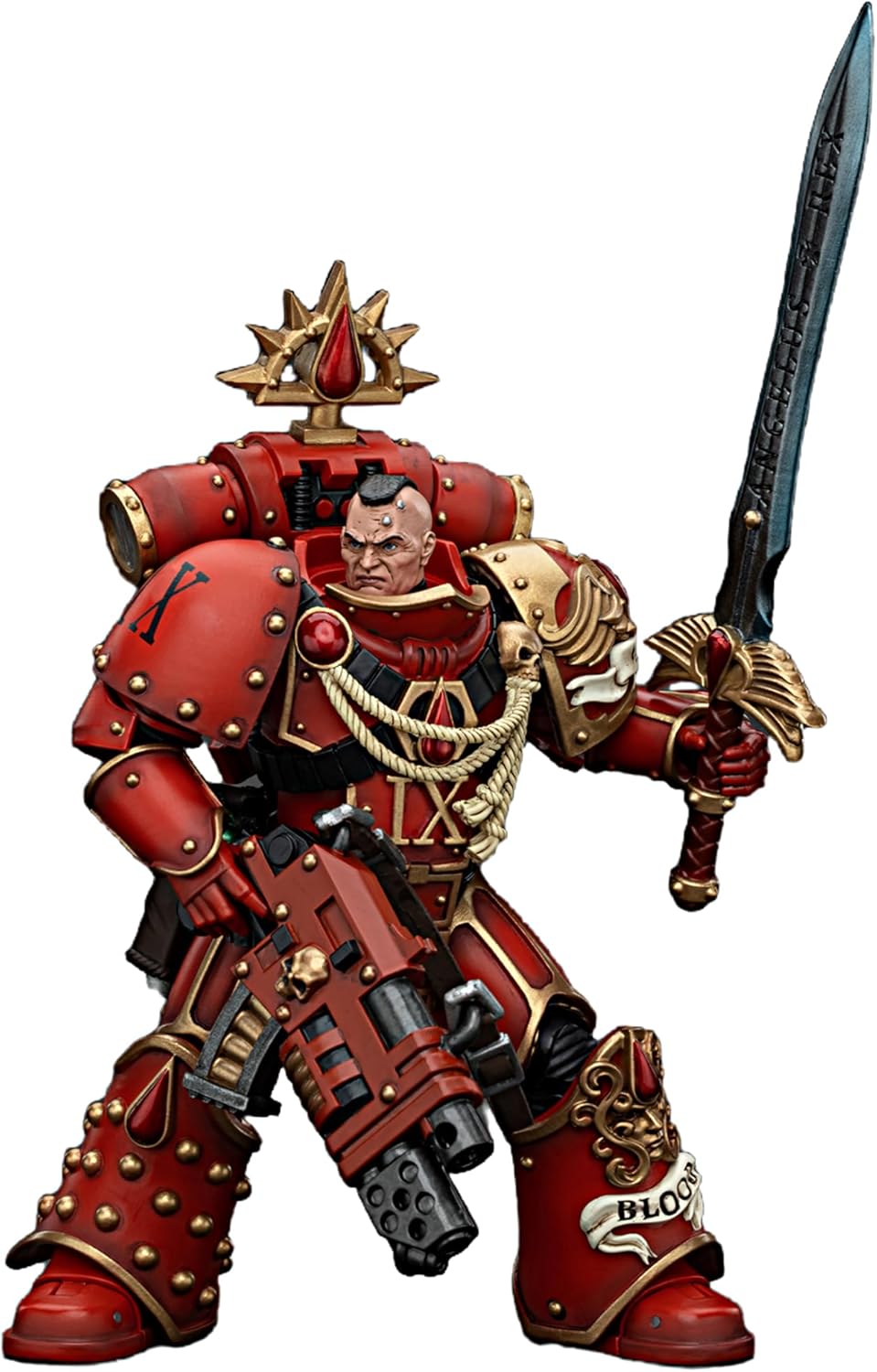 JOYTOY Warhammer 40k 1/18 Action Figure Blood Angels Raldoron First Captain of The Blood Angels 4.96-inch Collectible Gifts,Toys for Kids 15+ and Adults