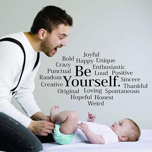 Miniatura 3 de Adhesivo adhesivo de pared para despegar y pegar: Be Yourself Inspirador Vida Cita Diseño Decoración Dormitorio Baño Sala de estar Cuadro Arte