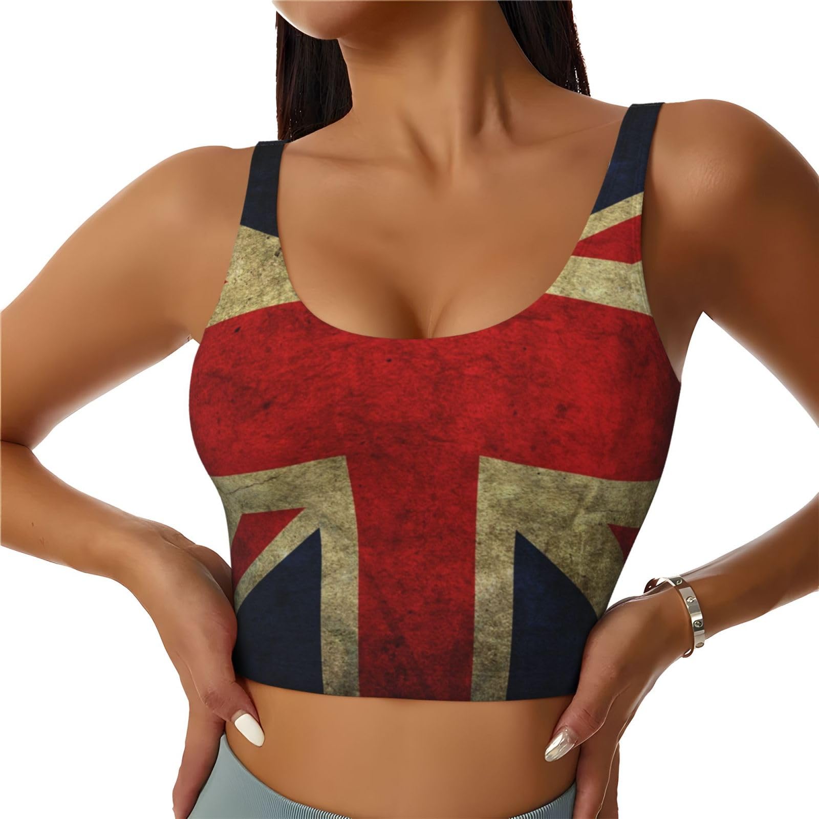 British Flag Women's Sports Vest - Sleeveless Activewear for Gym and Outdoor Training - Lightweight and Breathable Fitness Shirt