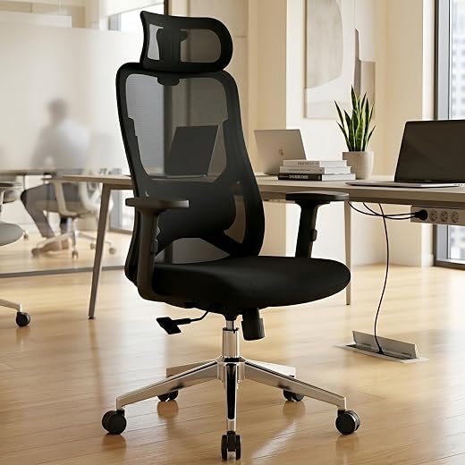 MRC Hector Ergonomic Office High Back Mesh Desk Chair with Adjustable Headrest and Lumbar Support,2D Armrests and Multi Lo...