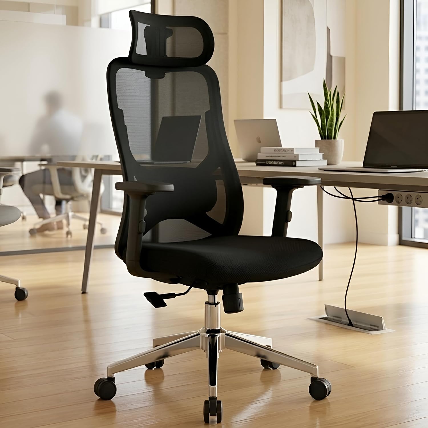 MRC Hector Ergonomic Office High Back Mesh Desk Chair with Adjustable Headrest and Lumbar Support,2D Armrests and Multi Lo...