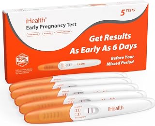 IHealth Pregnancy Test 5-Pack Value Kit - Ultra Sensitive Early Detection(10mIU/mL) - Over 99% Accurate Early Pregnancy Test - Multi-Pack Pruebas De Embarazo for Reliable Home Tracking