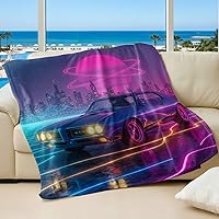Vista 14 de Cyber Synthwave GTO Neon Retro Flannel Blanket, Super Soft Cozy Bed Throw, Versatile Throw Blanket for Bedroom & Sofa Decor (04,30 x 40in)