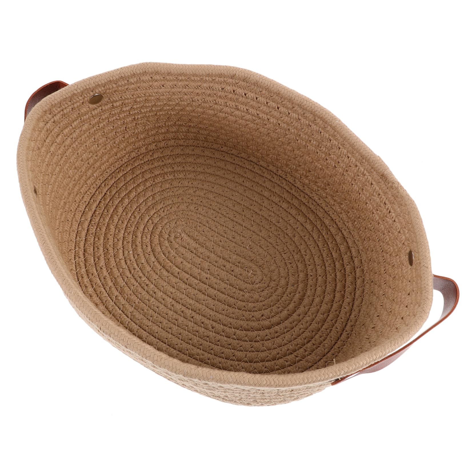 Panier tressé corde coton kaki pour ranger le bureau et éliminer le désordre