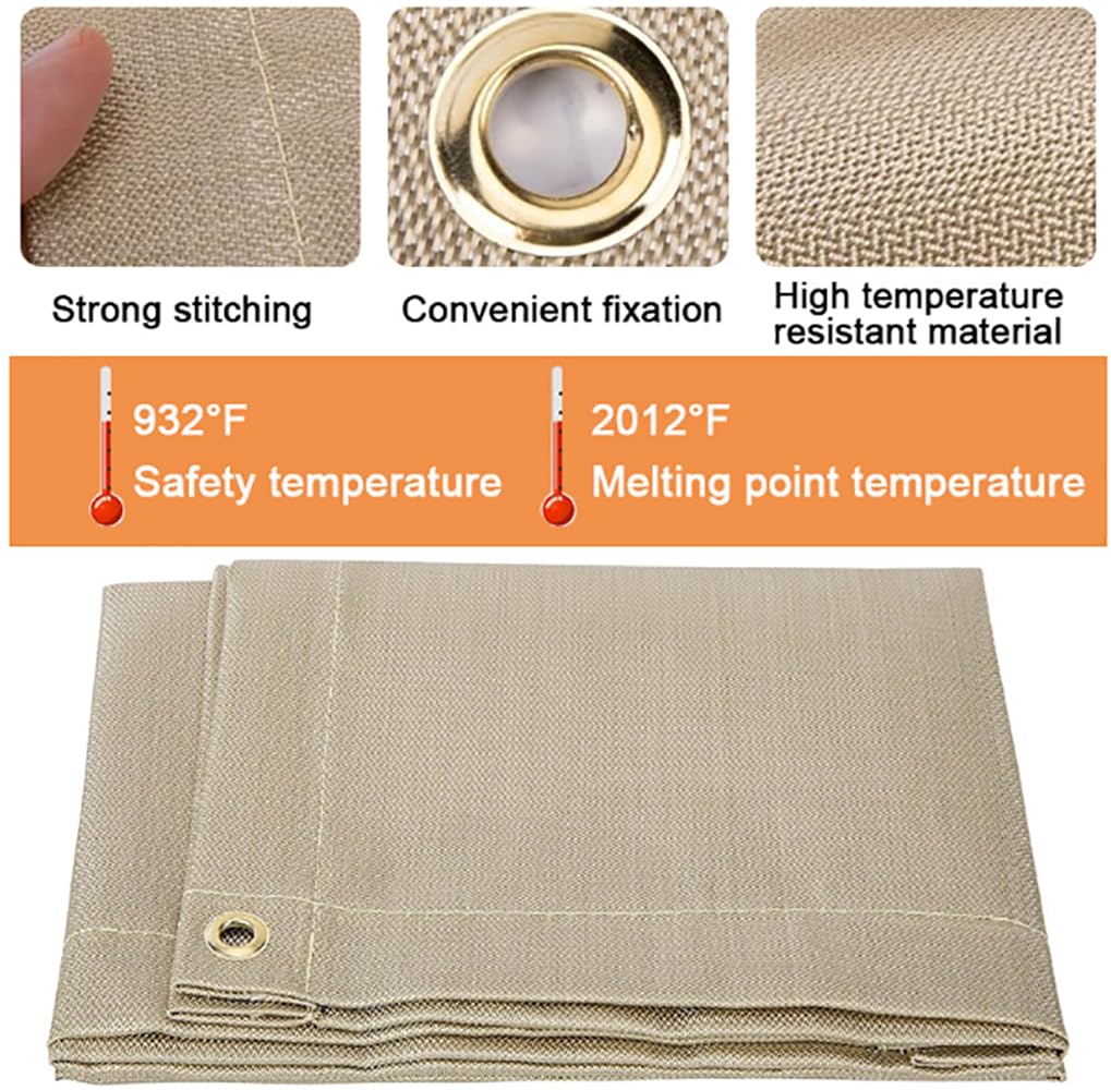 80 x 120 cm Tapis anti-étincelles pour poêles de cheminée, ignifuge 1000 °C