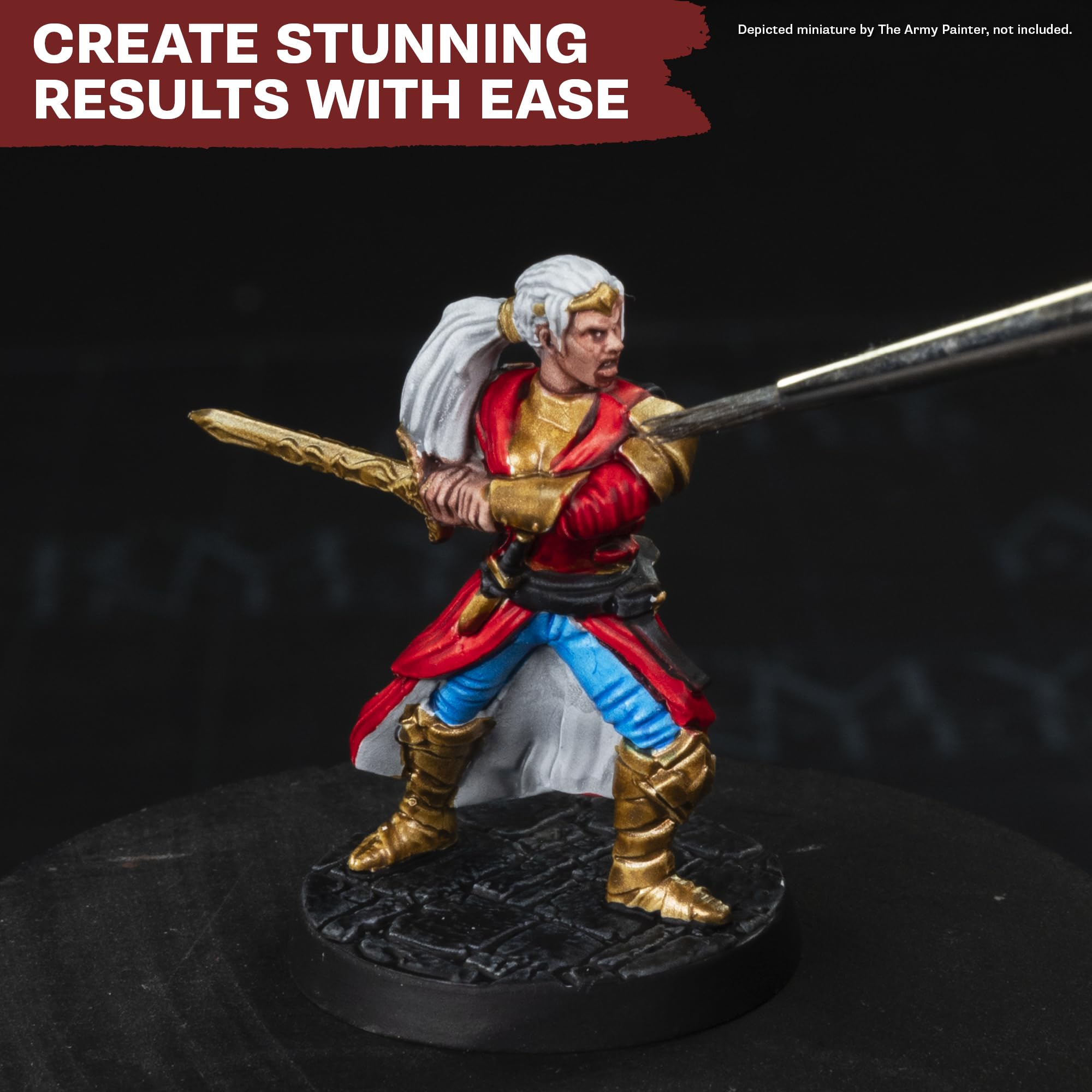 The Army Painter, Speedpaint 2.0 Fantasy Bundle, 6 x 18 Acrylic Paints with Gold, White, Black, Red, Blue & Brown - Miniature Paint for D&D & Warhammer Miniatures