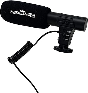 COMMANDER OPTICS Camera Microphone AUX Mic for Video and Interview Recording 3.5mm Connection