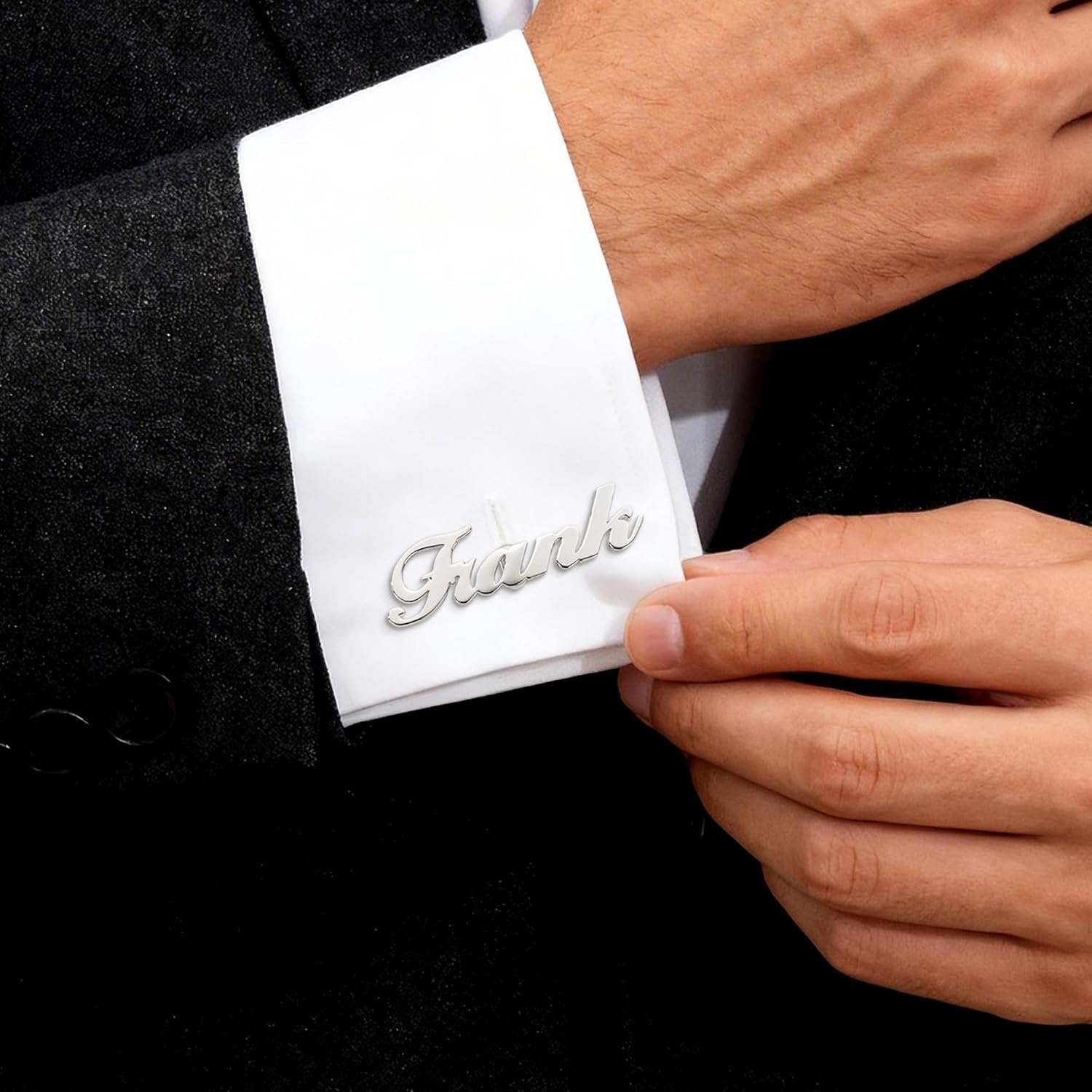Personalised Cufflinks for Men | Custom Name Engraved | Brass or Sterling Silver Cufflinks | Wedding gift for Groom Father of the Bride Groom Dad Best Men