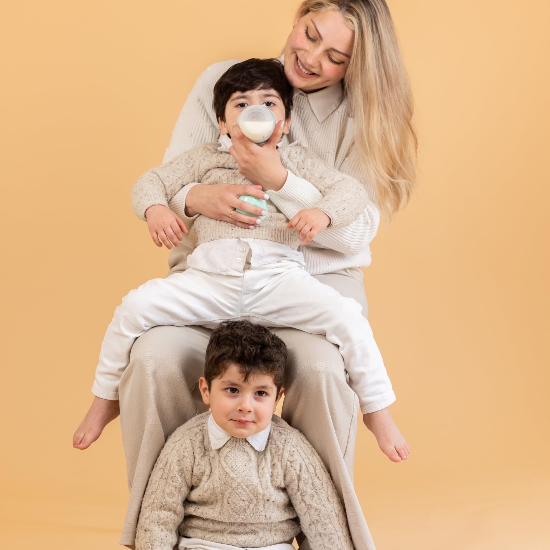 Happymami, Set aus 4 personalisierbaren Babyflaschen, Sauger aus Lebensmittelecht, doppeltes Anti-Kolik-System, spülmaschinen- und flaschenwärmergeeignet (Türkis 150 ml)