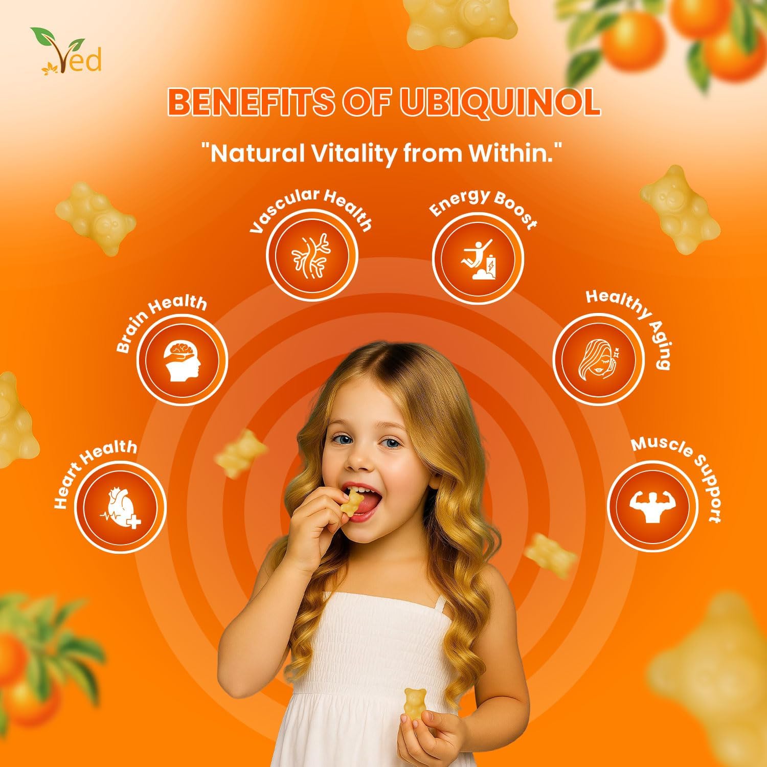 Ubiquinol Gummy 150 mg, 90 Counts, High Absorption/Enhanced boiactivity CoQ10.