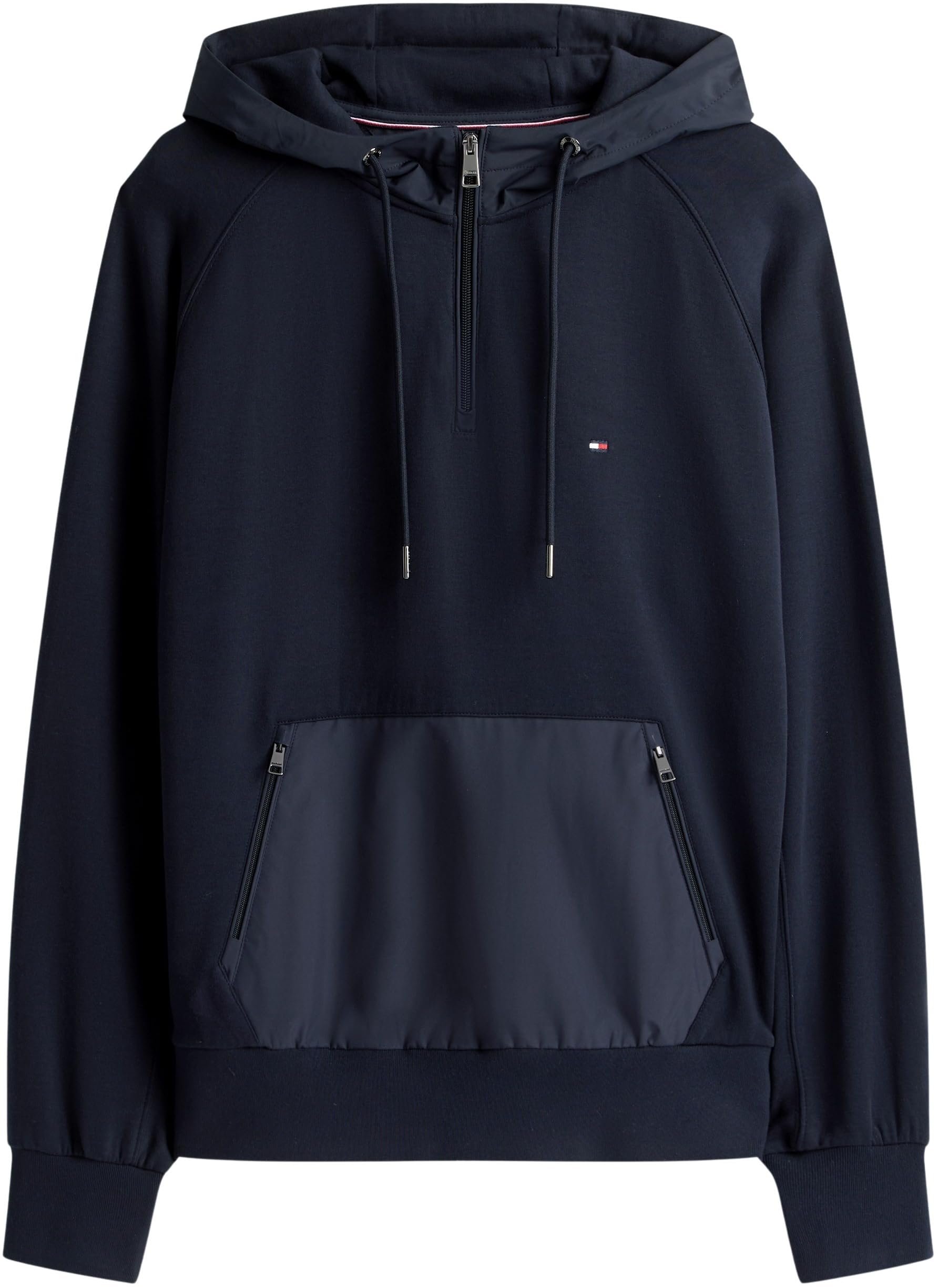Tommy Hilfiger Mix Media 1/4 Zip Hoody Mw0mw41327 Sudadera con Capucha Hombre (Pack de 1)