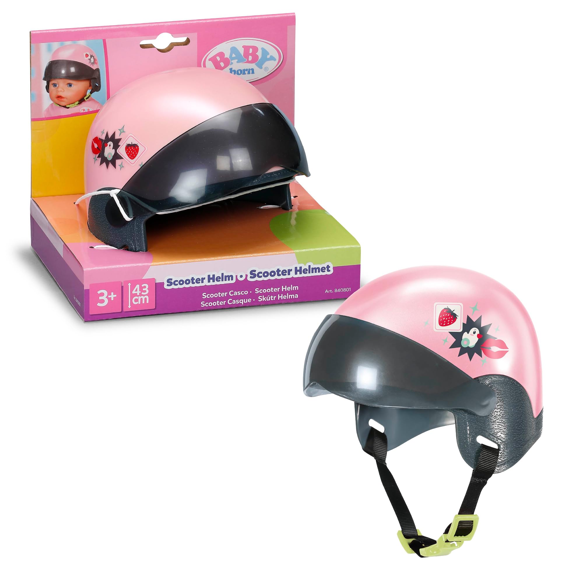 BABY born Scooter Helmet with Visor, Doll Helmet for 43cm Dolls