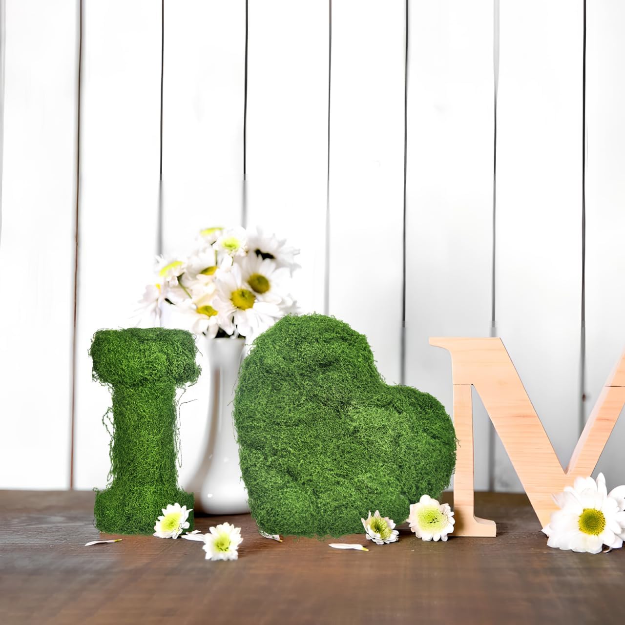 NUOBESTY Faux Moss for Plants Indoor Artificial Green Moss 4.72X4.72 Inch Maintenance-Free Planter Decor for Fairy Garden Wedding Table Centerpiece