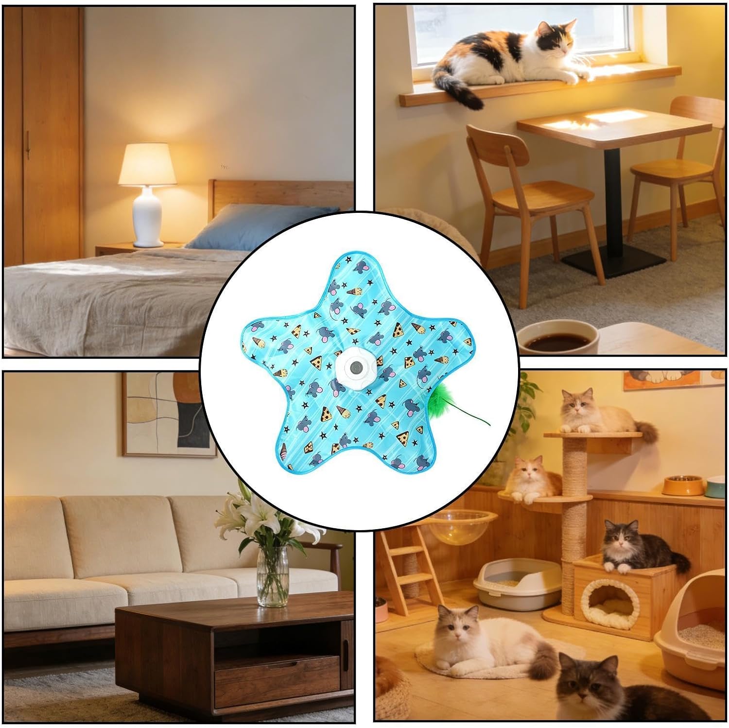 Automatic Cat Toy, with Rechargeable Touch Activation, Pentagon Cat Toy image 5