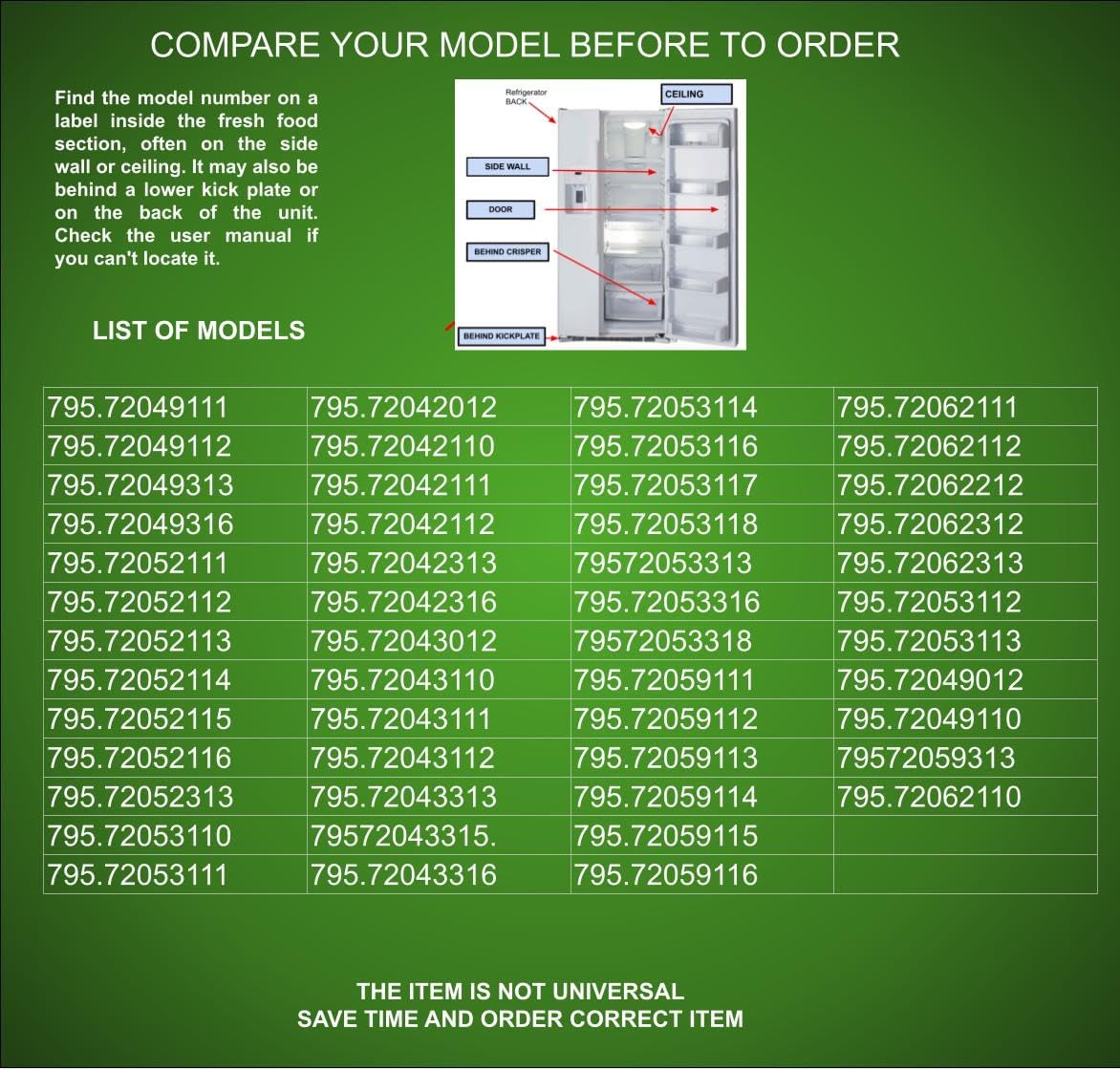 LT120F CKDLT120FX compatible with Kenmore/Sears Refrigerator Air Cleaner Filter Assembly fits old number LT120F
