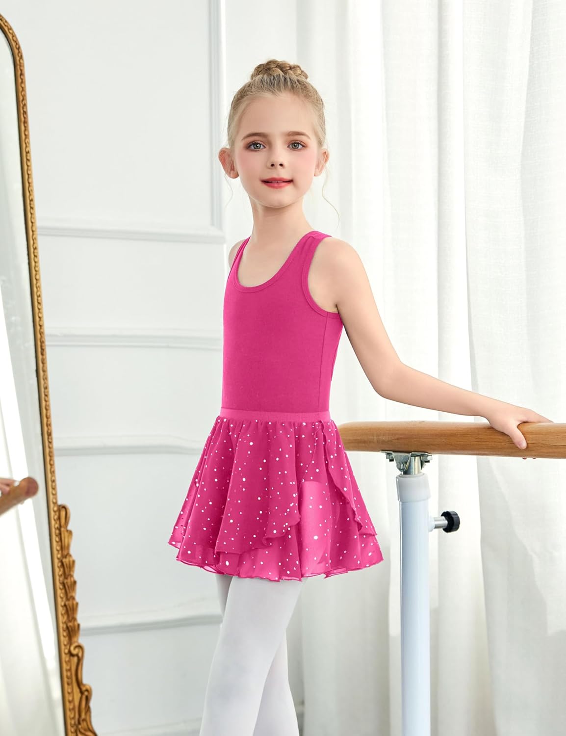 Zaclotre Girls Ballet Leotards Toddler Hollow Back Dance Dress Outfit with Removable Skirt Combo - Image 4