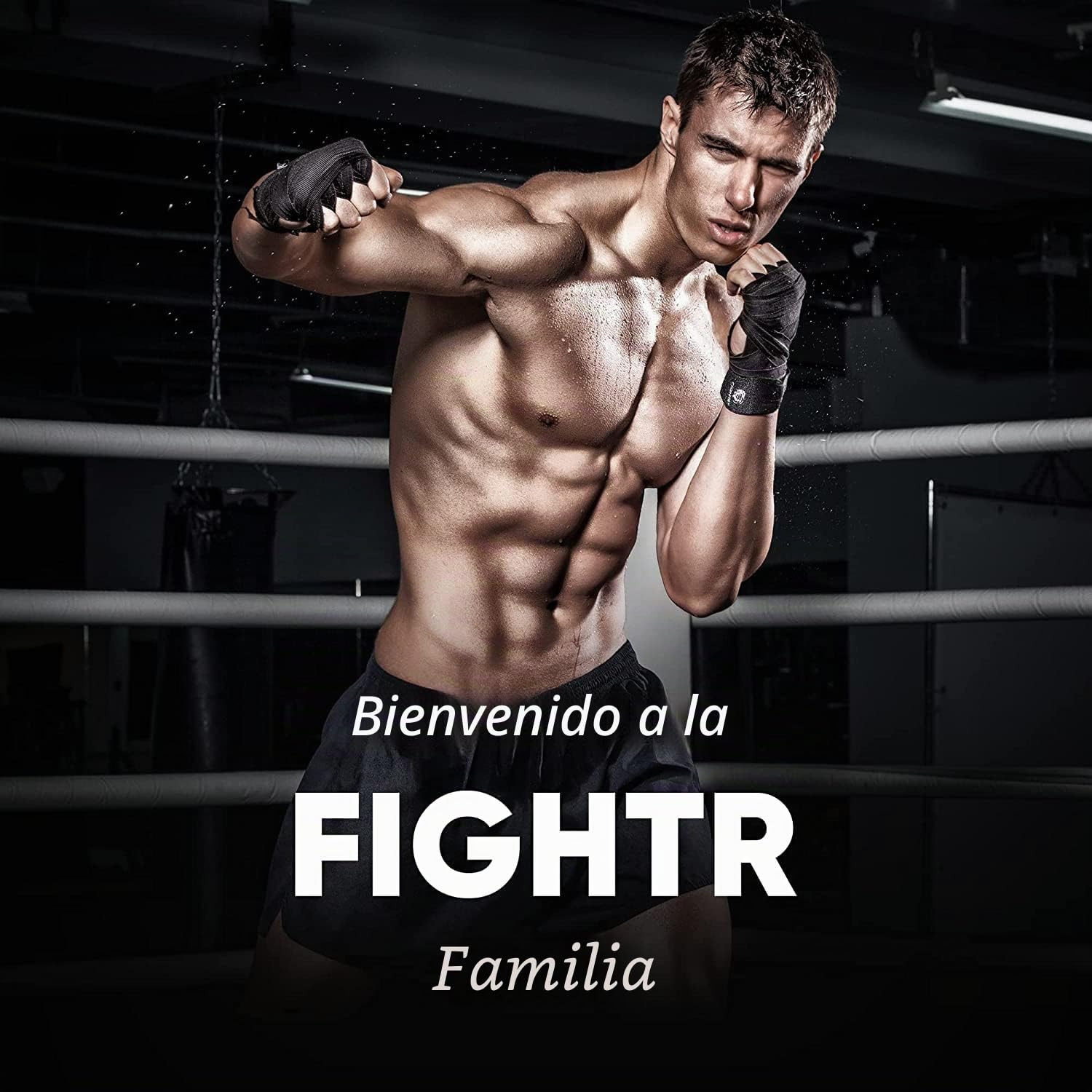 FIGHTR® Premium Cinta de Boxeo 4m Medio elásticos con Lazo para el Pulgar para Boxeo MMA Muay Thai
