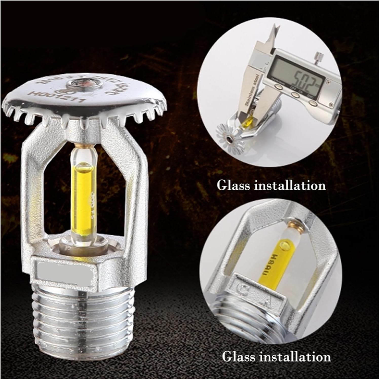 5pcs Fire Sprinkler Head DN15/79 degree Fire Extinguishing System Protection Equipment Spray Sprinkler(UP)