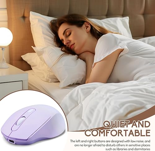 Miniatura 4 de Ratón inalámbrico Bluetooth de color degradado, doble modo, recargable, silencioso, delgado, portátil, (receptor BT5.2+USB), para laptop,