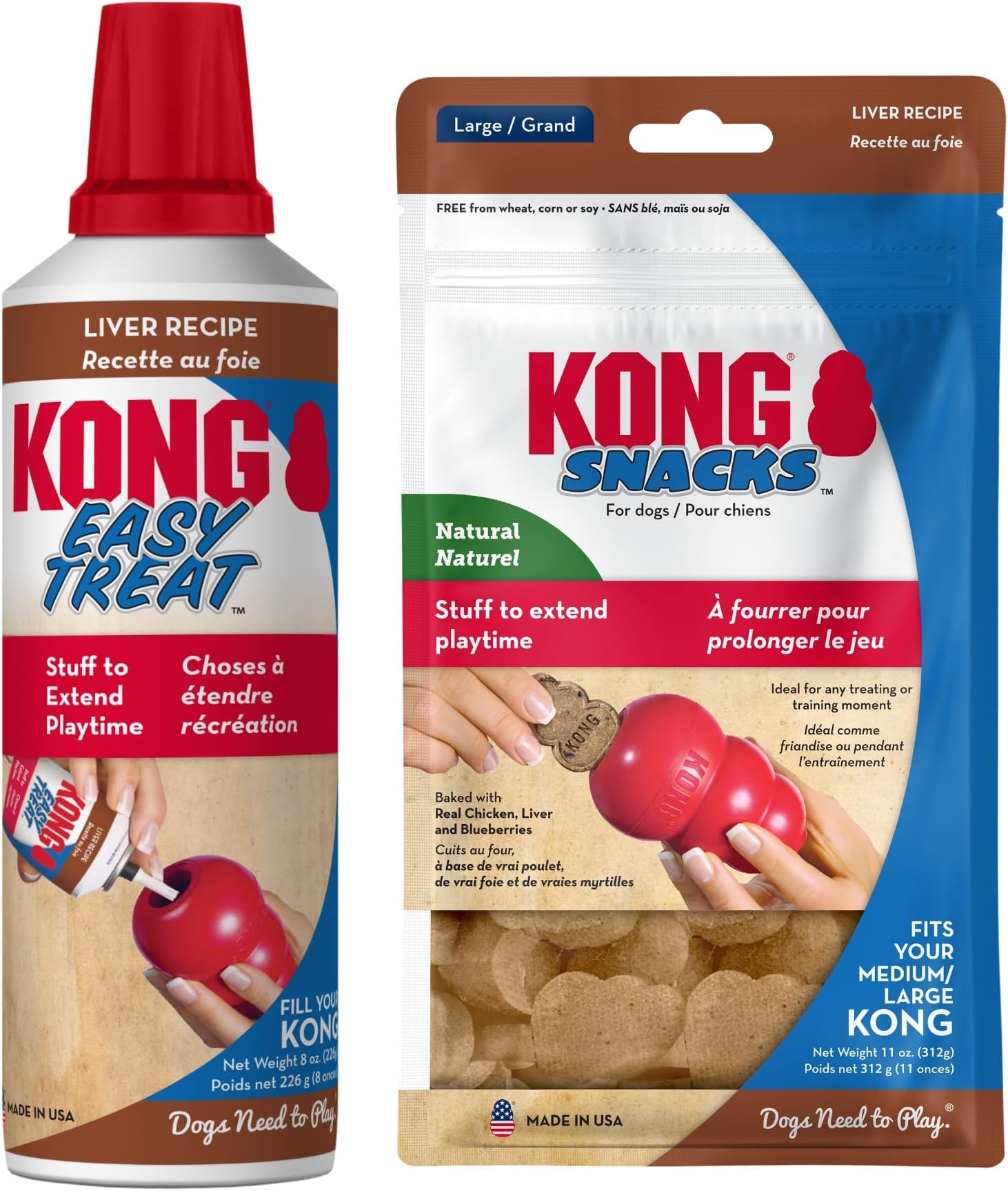 Treats Combo Pack - Easy Treat Paste and Dog Snacks - Liver Flavor for Large Dogs