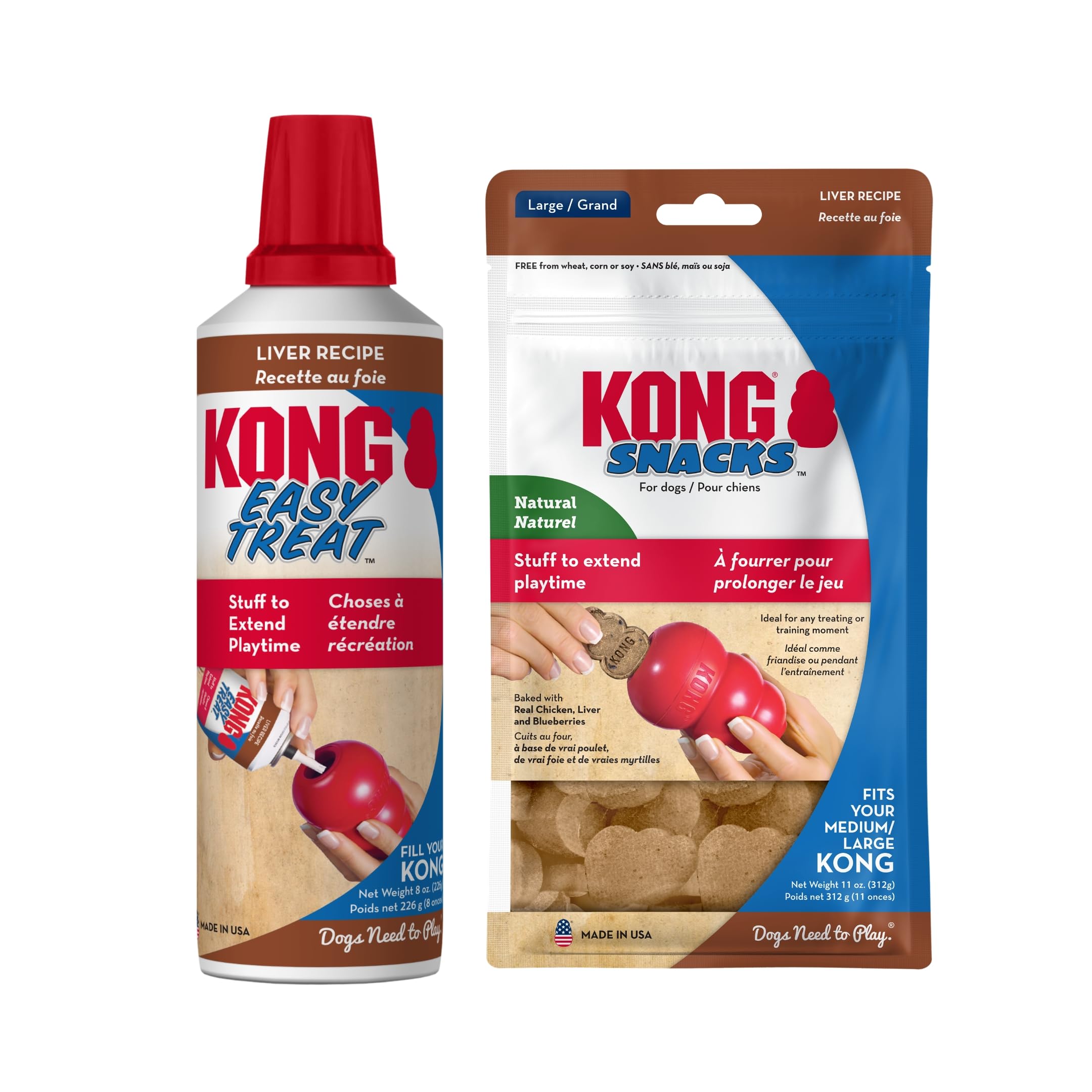 KONGLarge Dog Treat Combo - Liver Snacks & Liver Spray - Toy Filler, Training & Playtime