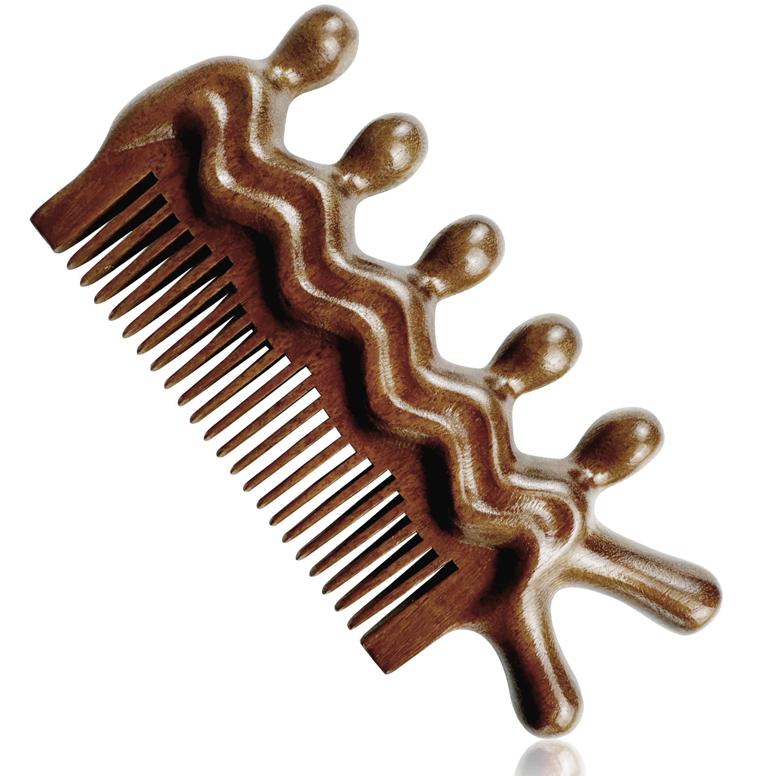 Wooden Massage Comb - Scalp Neck and Leg Acupressure Tool - Manual Head Massager for Men and Women