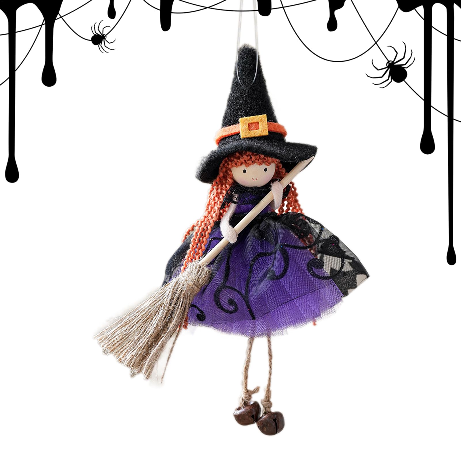 Muñeca de Bruja de Cocina Hecha a Mano, Colgante de Bruja de Halloween, Figura Coleccionable aterradora para Fiestas, Ventanas, jardín, Patio, al Aire Libre, casa encantada, Cocina, Pared de