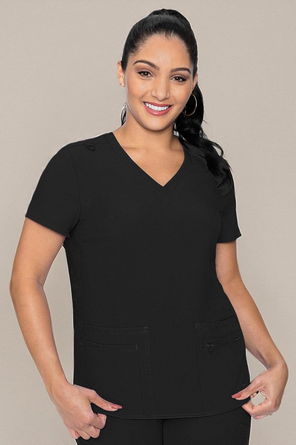 Med Couture Women's Energy Collection Knit Back Top, Black, Small - Image 7